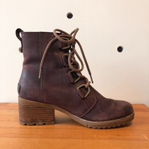 7.5 - Sorel Redwood Leather Cate Lace- Up Waterproof Bootie Boots 0209CM - £71.85 GBP