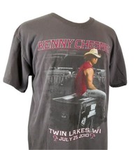 Kenny Chesney Twin Lakes WI July 25, 2010 Concert Tour T-Shirt Sz L Gray Country - £12.57 GBP