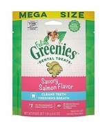 Greenies Feline Natural Dental Cat Treats Savory Salmon Flavor Cleans Teeth - £11.10 GBP