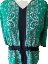 Michael Kors Ladies Ss Vneck Tie Waist Paisley Top Tunic Blouse Shirt Euc S - £23.29 GBP