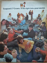 Vintage Seagram&#39;s 7 Crown Beach Party Print Magazine Advertisement 1971 - £6.25 GBP