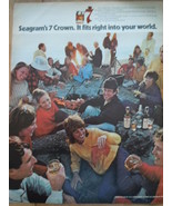 Vintage Seagram&#39;s 7 Crown Beach Party Print Magazine Advertisement 1971 - $7.99