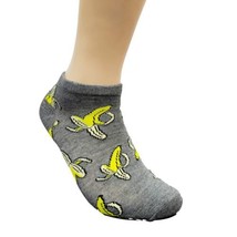 Banana Patterned Ankle Socks (Adult Medium) - Gray - £2.38 GBP