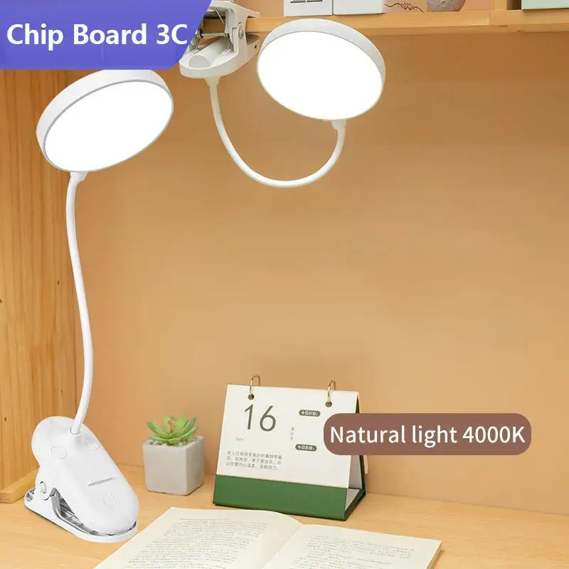 Able lamp usb rechargeable desk lamp with clip bed reading book night light led touch 3 thumb200