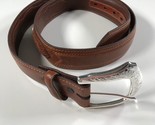 Ddd 3D Pelle Cintura Western Marrone Cowboy Rodeo Metallo Sacca Dettagli... - £14.74 GBP