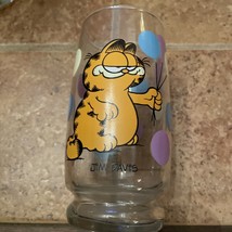 1978 Garfield With Balloons Jim Davis Cat Drinking Glass 10 oz Tumbler - £10.61 GBP