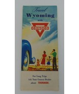 1956 CONOCO Map of Wyoming, Touraide, Travel, VINTAGE - $7.92