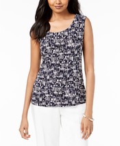 Jm Collection Soft Knit Stretch Printed Jacquard Sleeveless Top Nwt S - £8.31 GBP