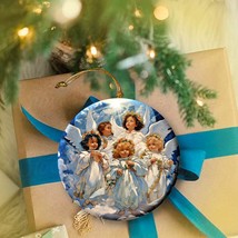 Cute Christmas Angels Ornament, Beautiful Ceramic Christmas 2024 Keepsak... - £15.85 GBP