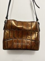 DOONEY &amp; BOURKE Mini Barlow Croco Design Shoulder Bag Purse Leather Bron... - $99.00