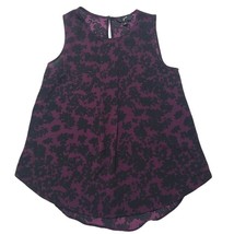 GNW Womens Sleeveless Floral Print Top Size S Purple Black Blouse - £12.33 GBP