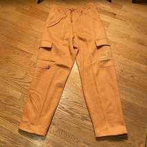Clench Cargo Sweatpants Sz XL Wide Leg 6 Pocket Streetwear Joggers Pants Y2K - £17.65 GBP
