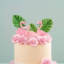 Mini Size Flamingo Cake Toppers Flamingo Birthday Cake Decoration For Tropical H - £15.81 GBP