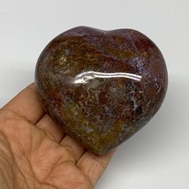 0.72 lbs, 3&quot;x3.1&quot;x1.6&quot; Ocean Jasper Heart Polished Healing Crystal, B30931 - £21.08 GBP
