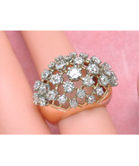 VINTAGE RETRO 2ctw OLD MINE DIAMOND PINK 18K WIDE BAND DOME COCKTAIL RIN... - £2,778.43 GBP