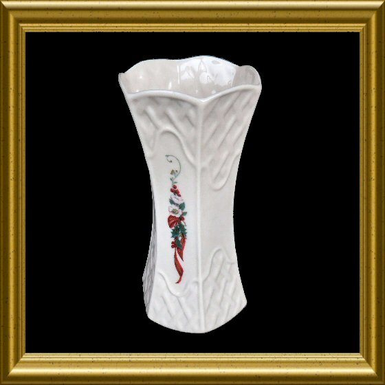 Belleek Porcelain Vase with "Winter Rose" decoration - $35.00