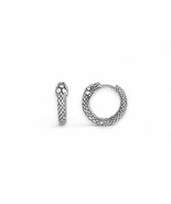 Sterling Silver Ouroboros Huggie Hoop Earrings 16mm - €54,95 EUR