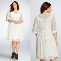 Torrid Allover Lace Ivory Shirt Dress Size 3 - £39.28 GBP