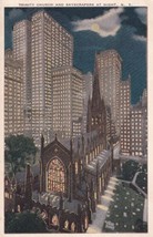 Trinity Church Skyscrapers at Night New York City NY Postcard C61 - £2.36 GBP