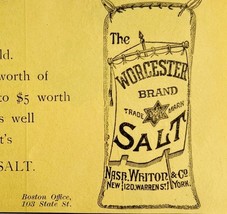 Worcester Salt Nash Whiton NY 1894 Advertisement Victorian Spices 1 ADBN1m - $19.99