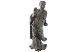 17&quot; Antique Chinese Carved wood Buddha statue - $561.92