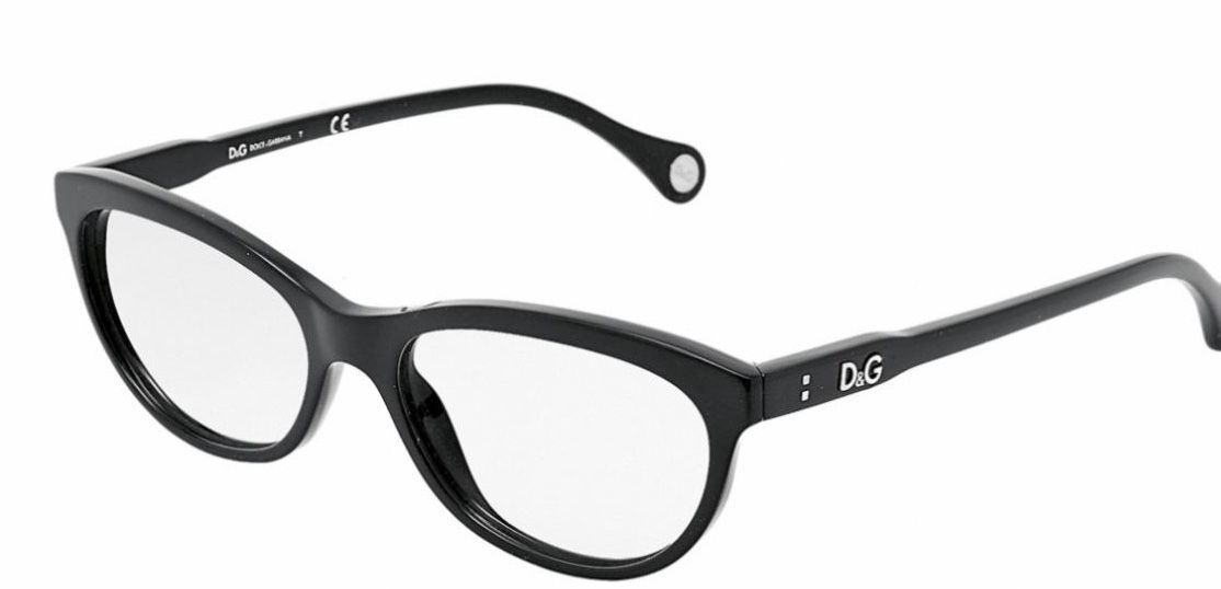 Dolce & Gabbana D&G DD 1245 Black 501 Plastic Cat Eye Eyeglasses 51-16-140 NEW - $102.32