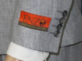 Men's ENZO 100% Linen Spring Summer Suit Light Weight Breathable E58302-4 Gray image 12