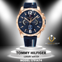 Tommy Hilfiger Men’s Quartz Blue Silicone Strap Blue Dial 46mm Watch 1791474 - £93.84 GBP