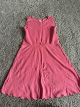 Gap Kids Girls Pink Dress Scallop Hem Round Neck Size XL 12 Stretch Solid￼ - $9.49