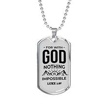 Express Your Love Gifts Nothing is Impossible with The Lord Necklace Engraved 18 - £54.47 GBP