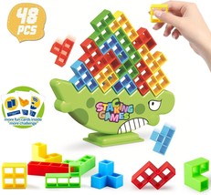 48 Pcs Tetra Tower Balance Stacking Blocks Game Board Games for 2 Players Family - £16.50 GBP