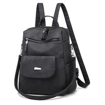 Leather Backpack Women  Bag Vintage Bagpack Travel Backpa For School Teenagers G - £79.71 GBP