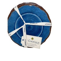 Le Cadeaux Melamine Appetizer Plates Antiqua Blue, Set of 4, 6.5&quot; - £31.93 GBP