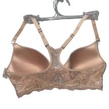 Christian Siriano Bra Underwire 36D Beige Front Close Lace Racerback Nude Padded - £21.34 GBP