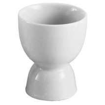 Egg Double Cup Holder Porcelain In White Boiled Eggs Kitchen Food Cook Save New - £13.64 GBP