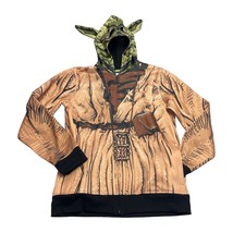 Star Wars Hoodie Boys XL Brown Yoda Jedi Sith Polyester Long Sleeve Full Zip - £15.14 GBP