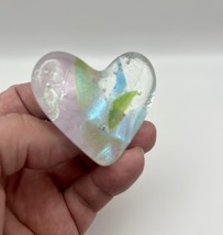 Handmade Dichroic Glass Heart Object de Arté Keepsake- “You Are Loved&quot; #... - $45.00