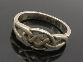 925 Sterling Silver - Vintage Celtic Knot Dark Tone Band Ring Sz 5.5 - R... - $476.52 MXN