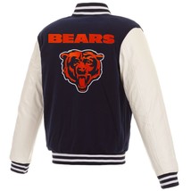 NFL Chicago Bears Reversible Fleece Jacket PVC Sleeves Embroidered Logos  JHD - £110.12 GBP