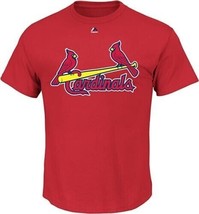 Majestic Mens St. Louis Cardinals Team Logo Shirt Red-Small - £13.32 GBP