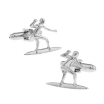 Surfer Cufflinks Surf Riding Surfing Wave Sports Groom Wedding New W Gift Bag - £9.55 GBP