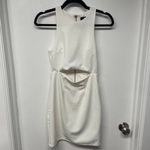 Lulus White Cutout Bodycon Dress Womens Size Small Stretch Mini Exposed Zipper - £12.65 GBP