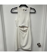 Lulus White Cutout Bodycon Dress Womens Size Small Stretch Mini Exposed Zipper - $15.84