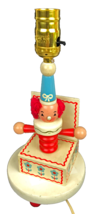 Vintage Wood Wooden Childs Clown Jack in the Box Lamp 12&quot; H - £19.99 GBP