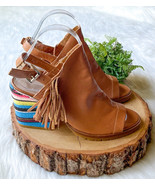 Donald J Pliner Omara Boho Leather Heel Sandals Beaded Indian Blanket Nu... - $130.33