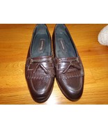 Claudio DeLorena brown kidskin tasseled loafers size 8 1/2 Excellent - $17.33 CAD