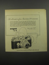 1956 Argus C-4 Camera Ad - The ultimate in fine American 35mm cameras - £14.74 GBP