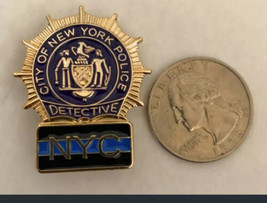 New York City Detective  Mini Pin  Thin  Blue Line Lapel Hat Pin Cop &quot; 1... - $10.89