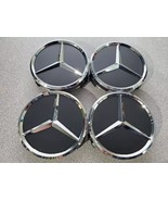 Set of 4Pcs - Mercedes Benz Chrome Wheel Centre Hub Caps - 75MM - Matte Black - $7.89