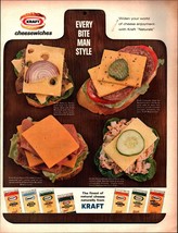 Kraft Cheesewiches Open-Face Sandwiches 1960s Print Advertisement Ad 196... - $24.11